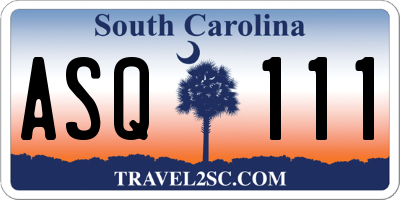 SC license plate ASQ111