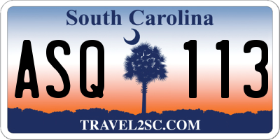SC license plate ASQ113