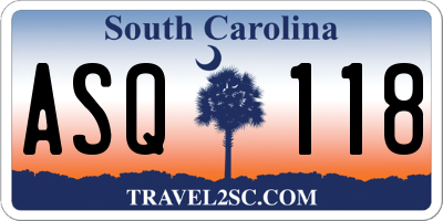 SC license plate ASQ118