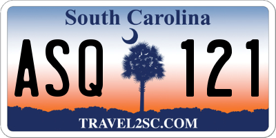 SC license plate ASQ121