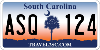 SC license plate ASQ124