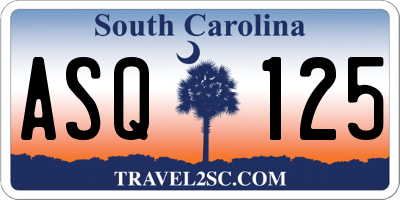 SC license plate ASQ125