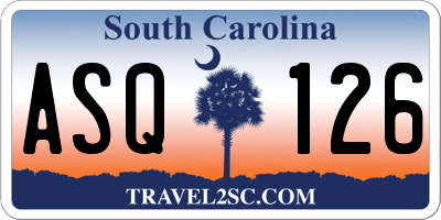 SC license plate ASQ126
