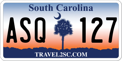 SC license plate ASQ127