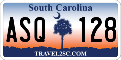 SC license plate ASQ128
