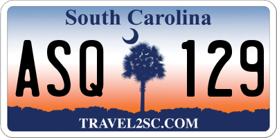 SC license plate ASQ129