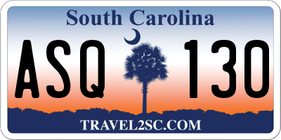 SC license plate ASQ130