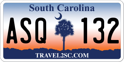 SC license plate ASQ132