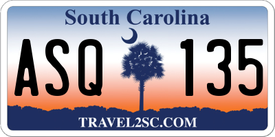 SC license plate ASQ135
