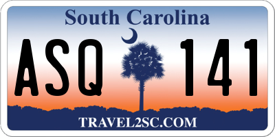 SC license plate ASQ141