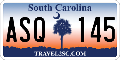 SC license plate ASQ145
