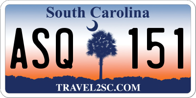 SC license plate ASQ151
