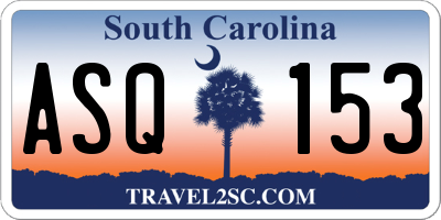 SC license plate ASQ153