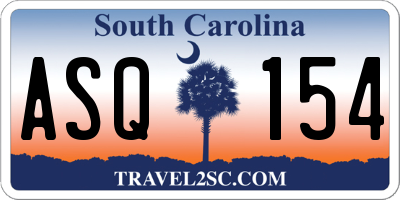 SC license plate ASQ154