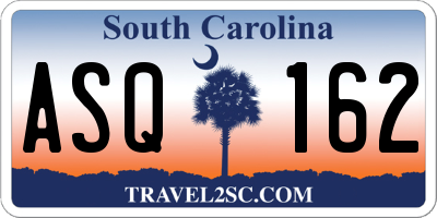 SC license plate ASQ162