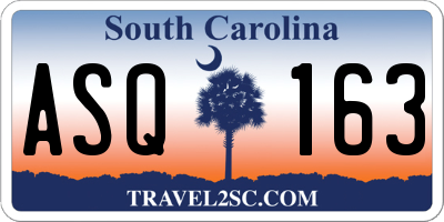SC license plate ASQ163
