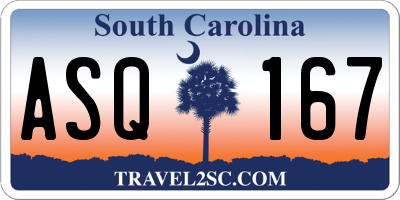 SC license plate ASQ167