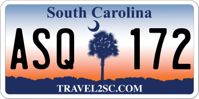 SC license plate ASQ172