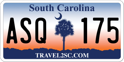 SC license plate ASQ175