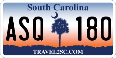 SC license plate ASQ180