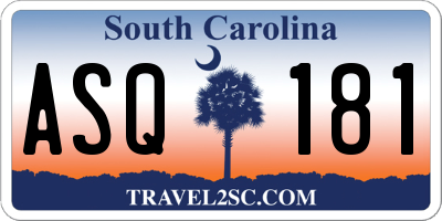 SC license plate ASQ181