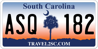 SC license plate ASQ182