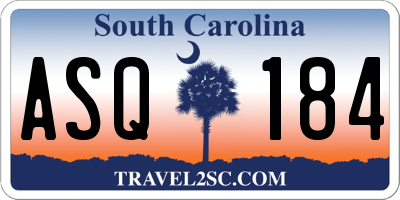 SC license plate ASQ184