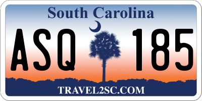 SC license plate ASQ185