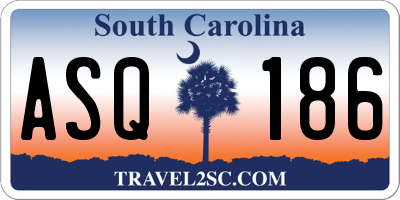 SC license plate ASQ186