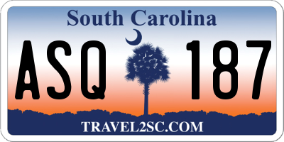 SC license plate ASQ187