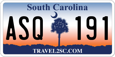 SC license plate ASQ191