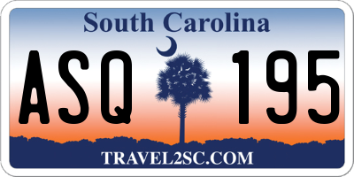 SC license plate ASQ195