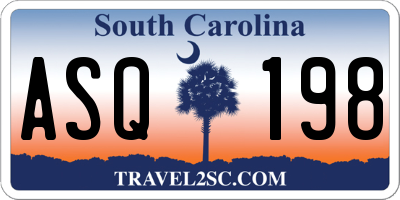 SC license plate ASQ198