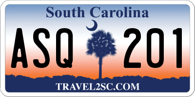 SC license plate ASQ201