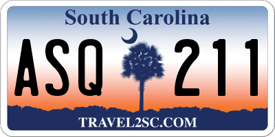 SC license plate ASQ211