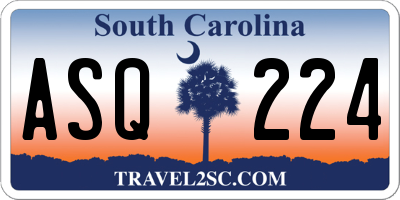 SC license plate ASQ224