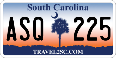 SC license plate ASQ225