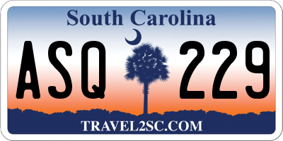SC license plate ASQ229