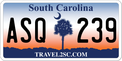 SC license plate ASQ239