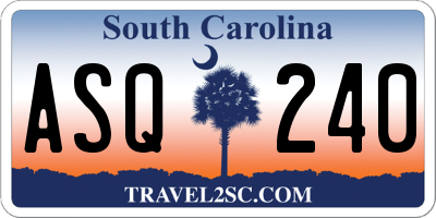 SC license plate ASQ240