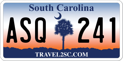 SC license plate ASQ241