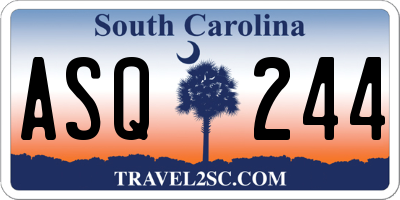 SC license plate ASQ244
