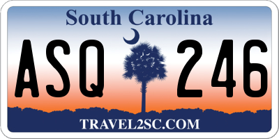 SC license plate ASQ246