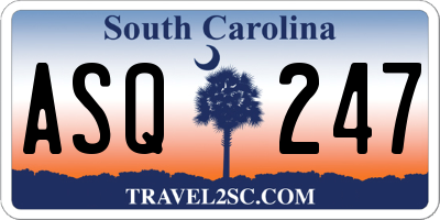 SC license plate ASQ247