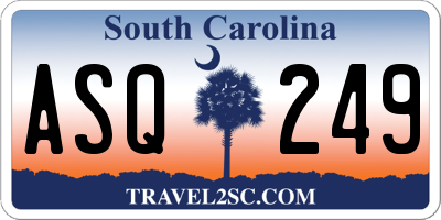 SC license plate ASQ249