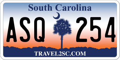 SC license plate ASQ254