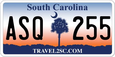 SC license plate ASQ255
