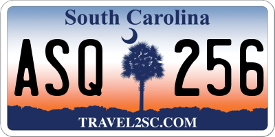 SC license plate ASQ256