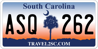 SC license plate ASQ262
