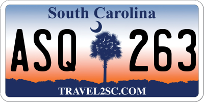 SC license plate ASQ263